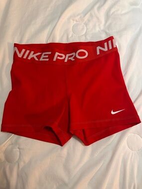 Nike Pro Women's Red Athletic Compression Shorts